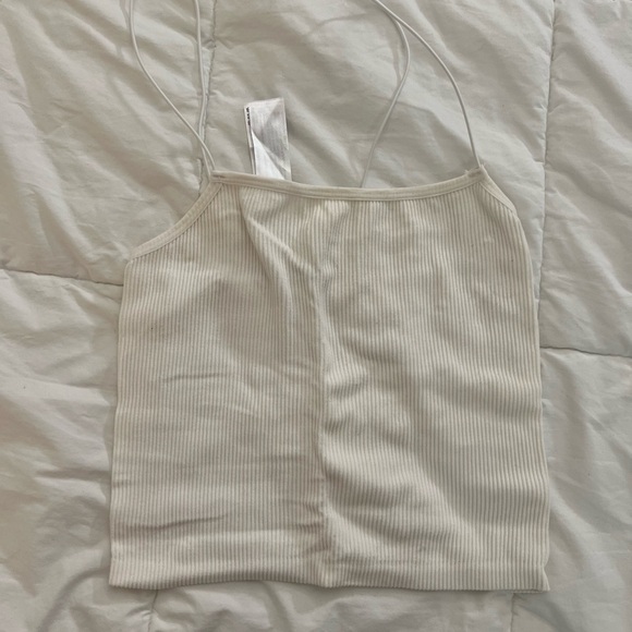 White Ribbed Top - Picture 2 of 2